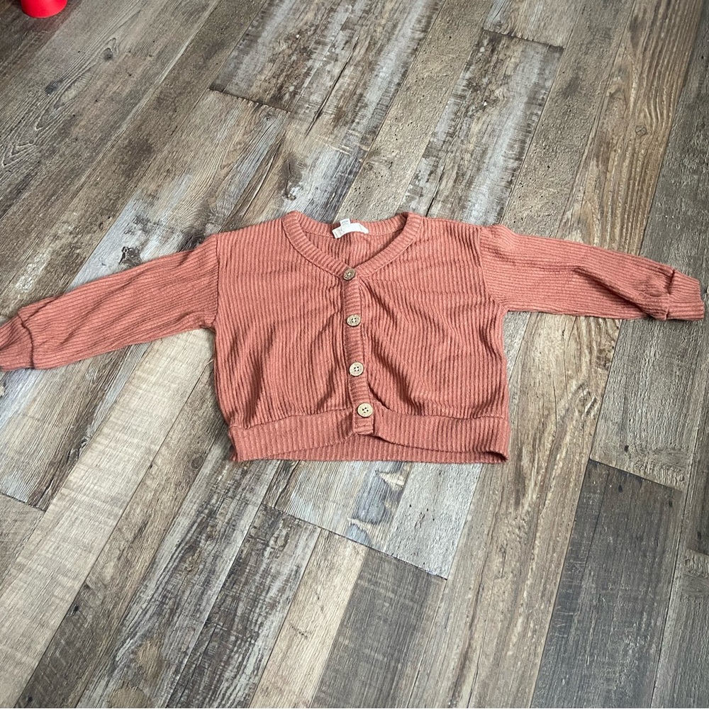 Jessica Simpson Ribbed Button-Up Cardigan - kids